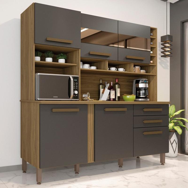 アディクシーエノグミックスセット50本 Armário de Cozinha Completa com Tampo Espelho 06 Portas 02 Gavetas